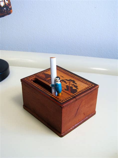 wooden cigarette dispenser box